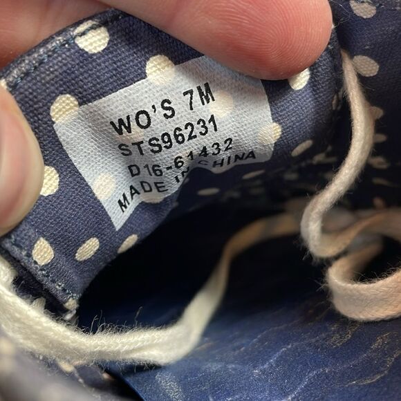 Sperry Top Sider Seacoast Women’s Sz 7M Blue Canvas Nautical Anchors Low Sneaker - Picture 6 of 10